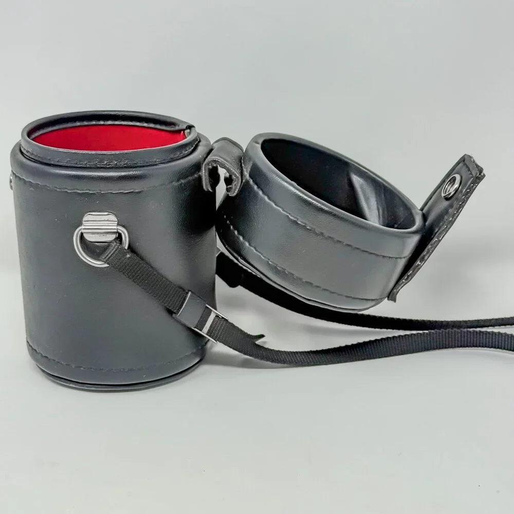 Vintage Minolta Leather Lens Case Black Fits Rokkor 135mm f/2.8 Camera Accessory